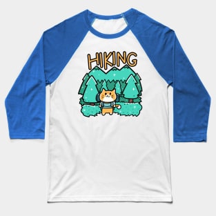 Cat Hiking Baseball T-Shirt